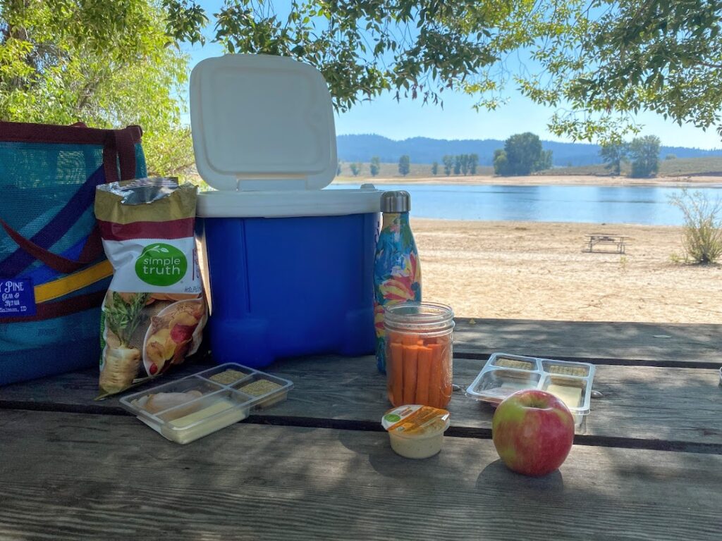 Cascade Lake picnic during an Idaho State Parks Challenge