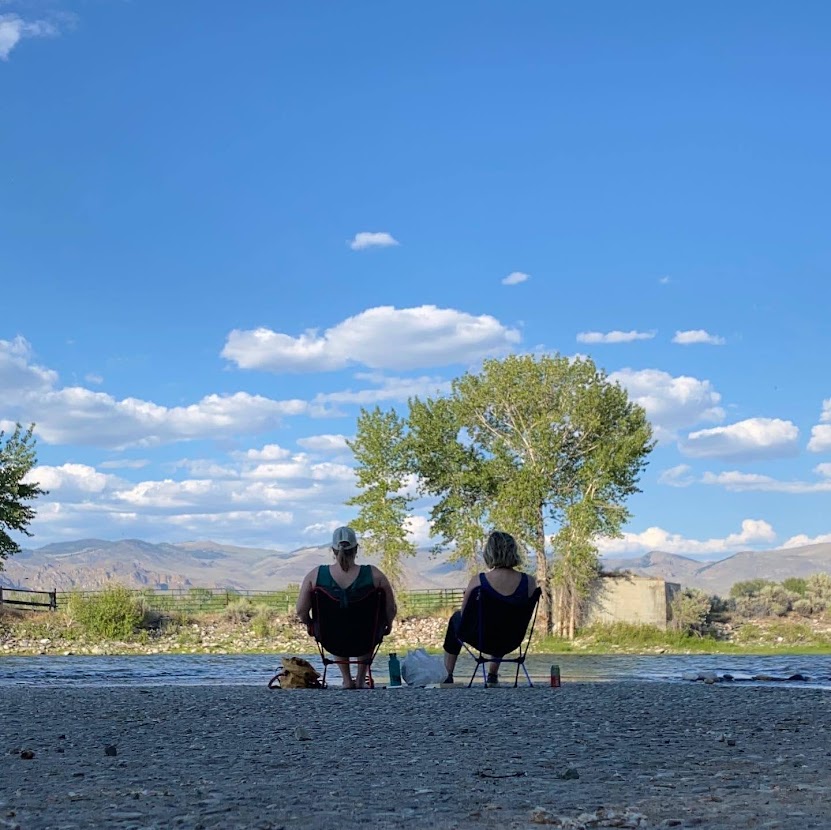 Sitting by the Salmon River during an Idaho State Parks Challenge