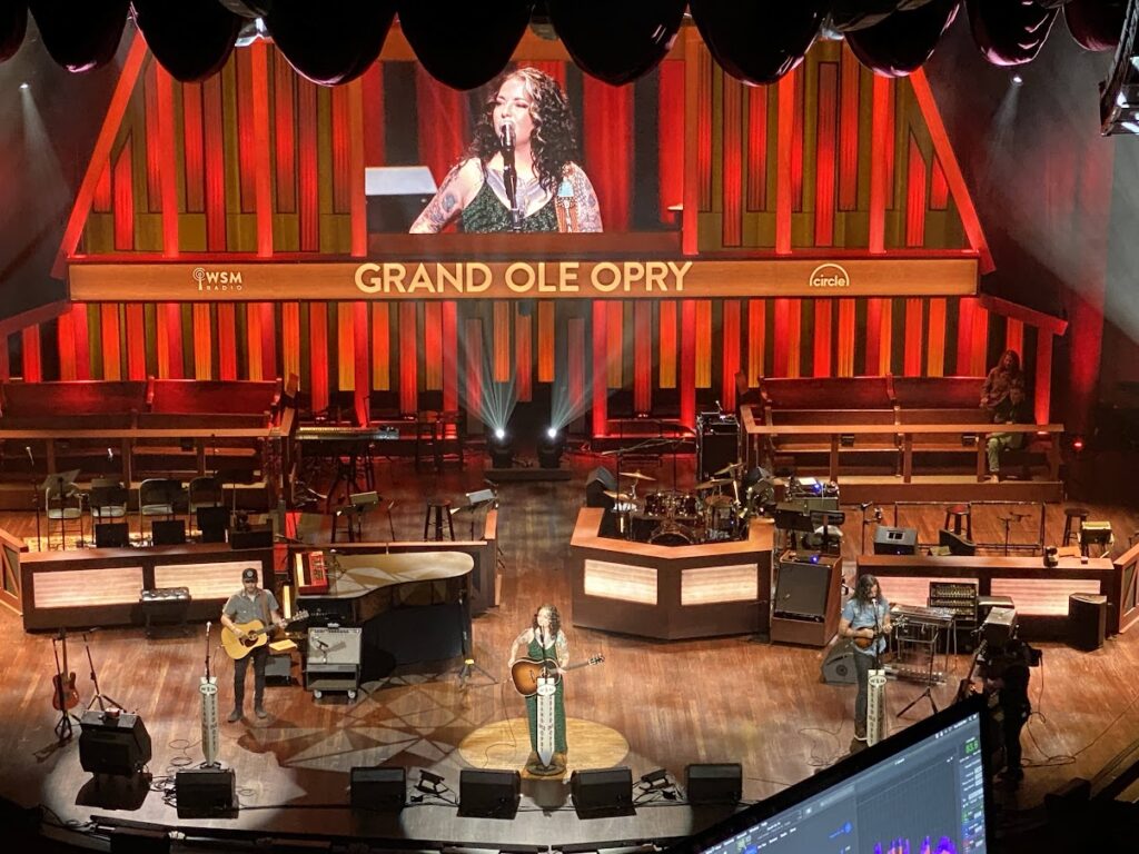 The Opry stage in Nashville, Tennessee.