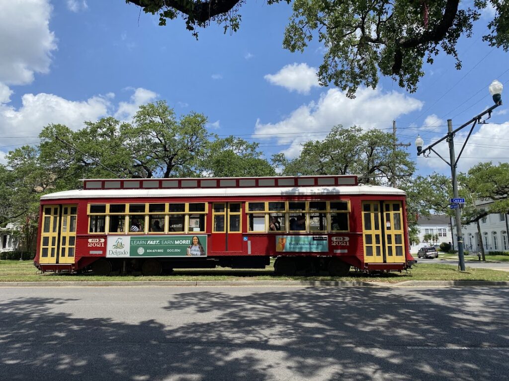 New Orleans trolley on my digital nomad journey