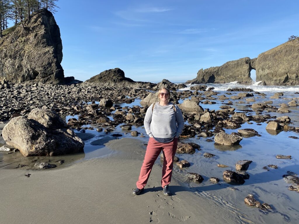 girl on second beach on a sunny day