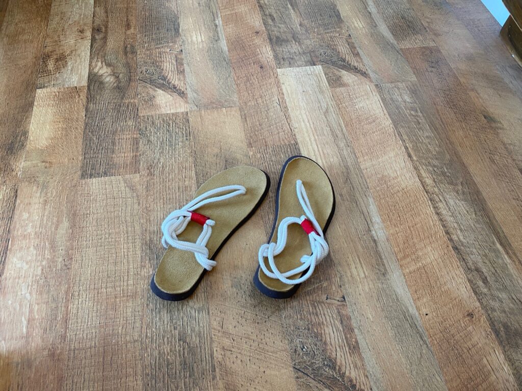 Curious Red sandals for travel