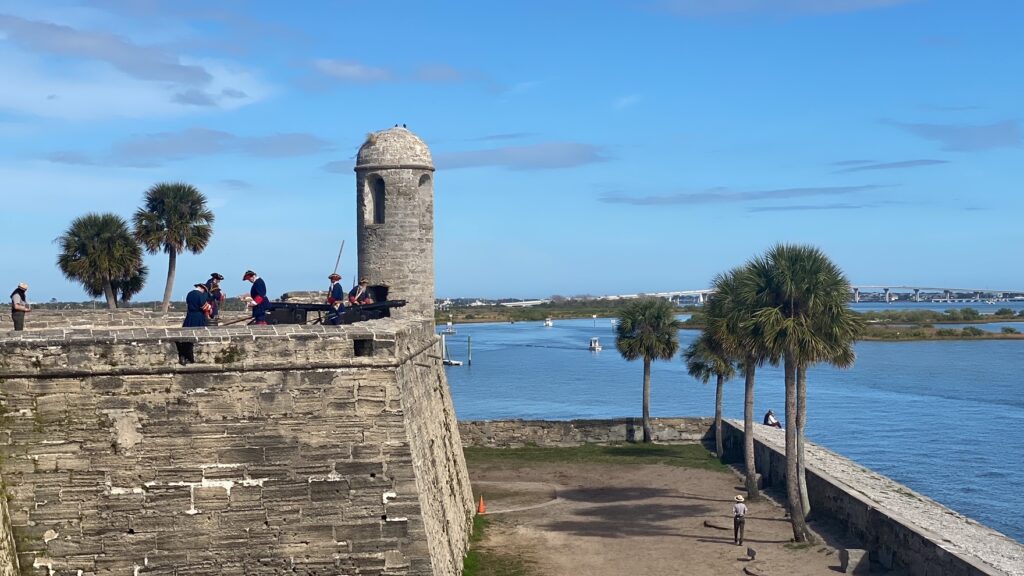 Cannon fire demonstration at the Castillo de San Marcos National Monument.