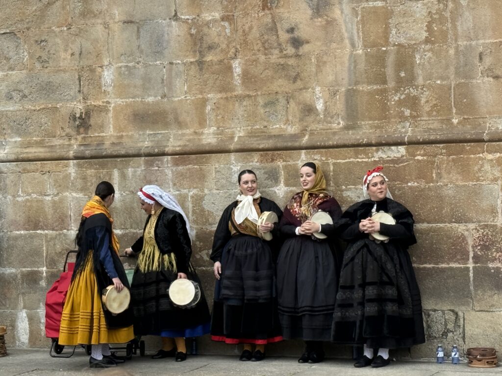Traditionally dressed Galician women