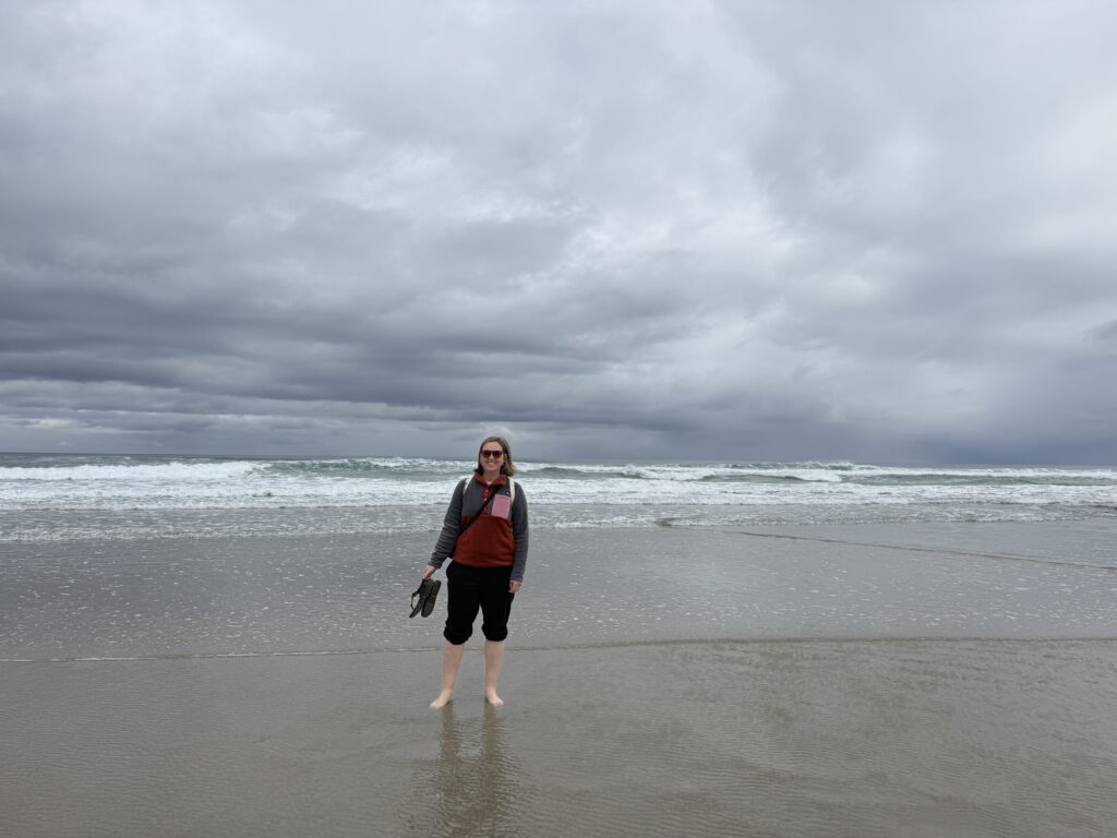 Walking on the sand beach