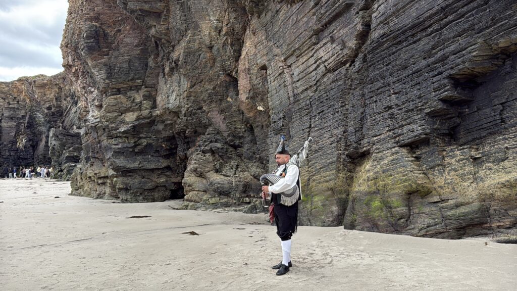 Galician bagpipe player