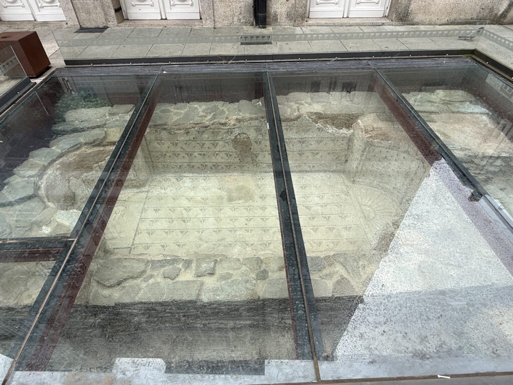 Roman pool under glass