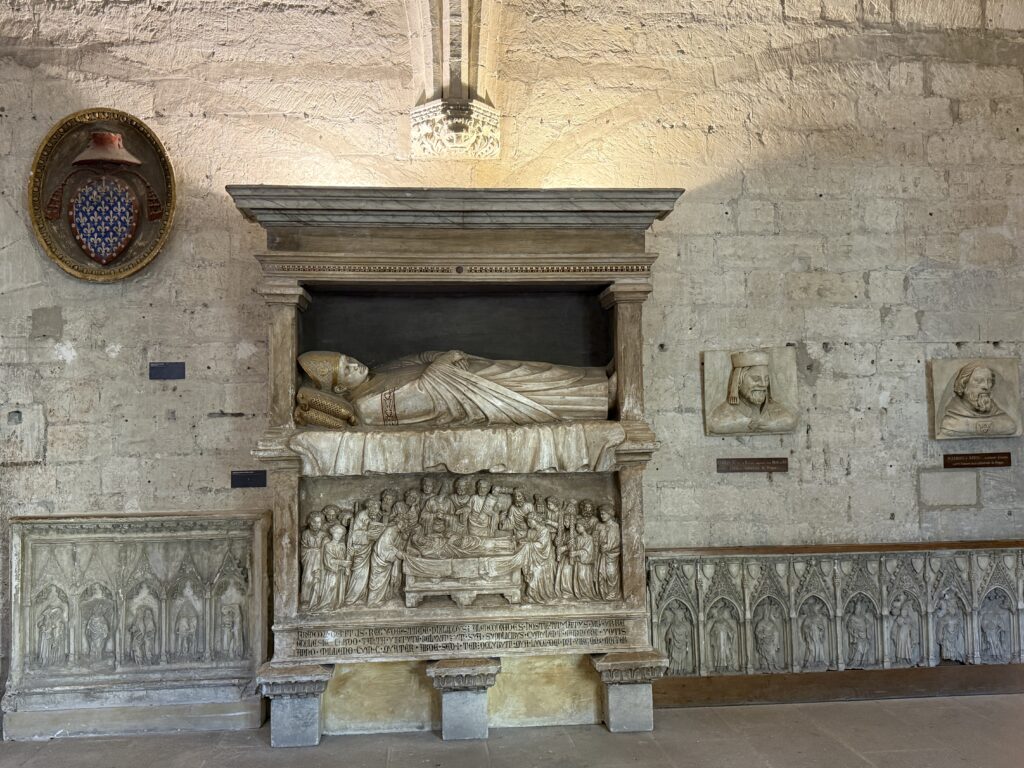 Stone carved coffin of a pope