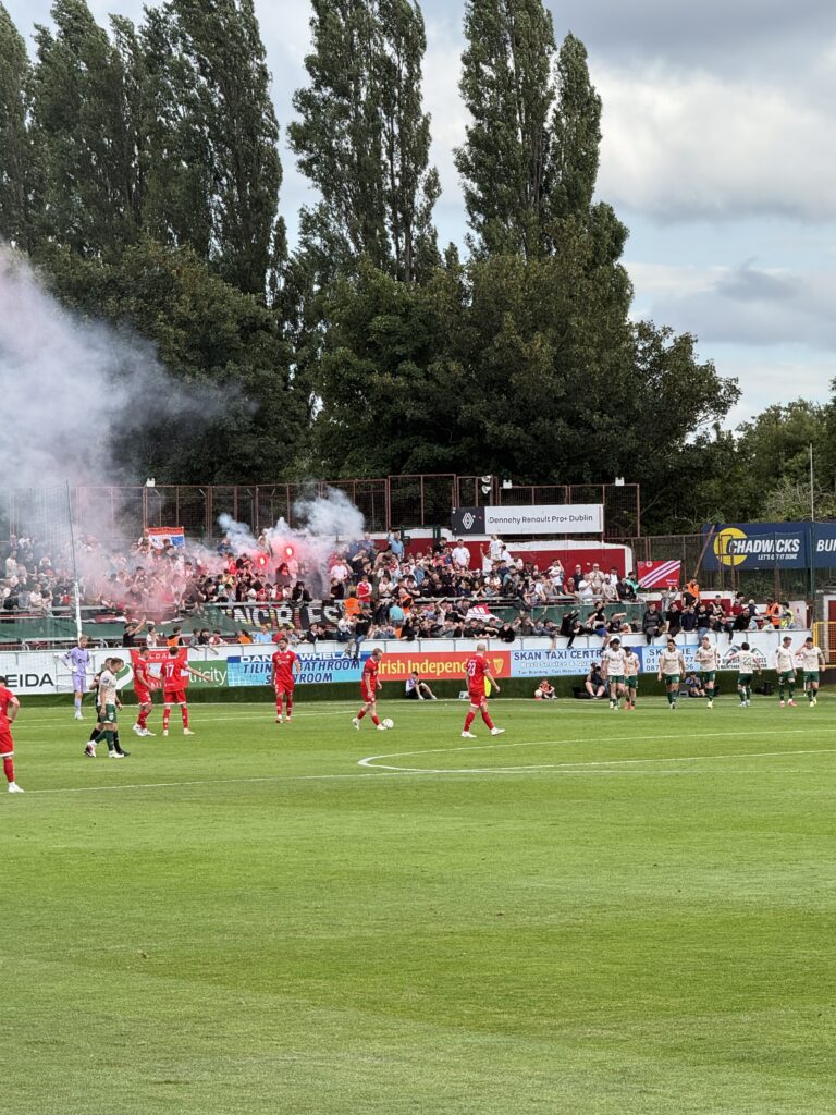 fans at football match