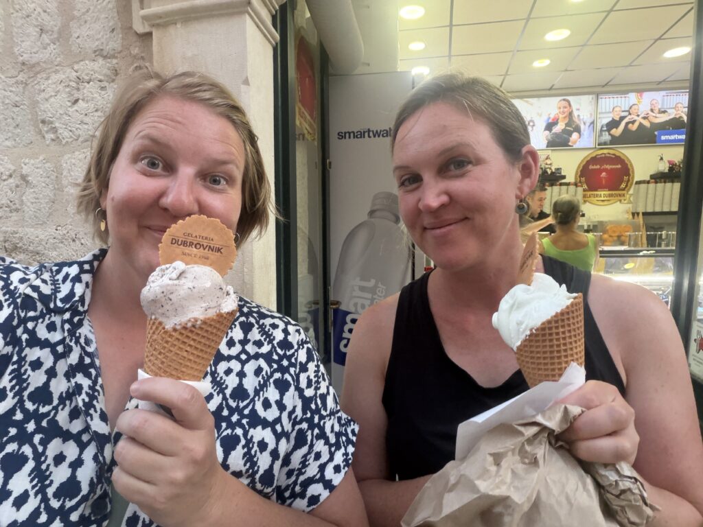 eating ice cream cones