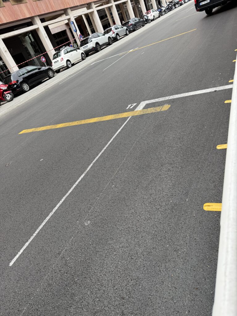 Street with painted markings