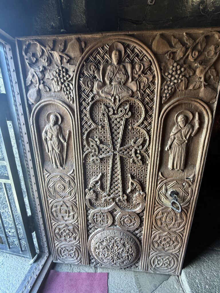 Wood carved door