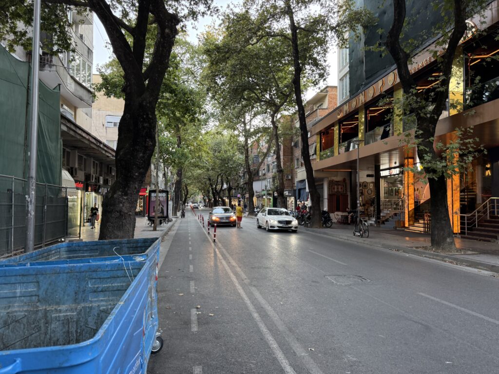 cars parked in the street