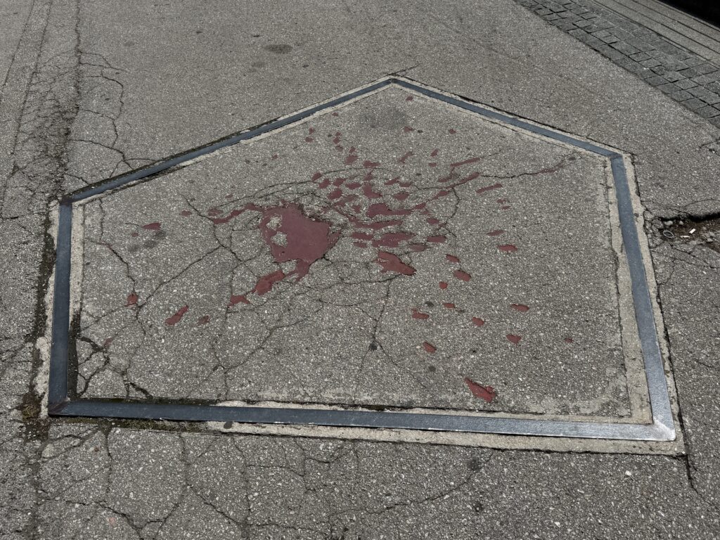 red marking on cement