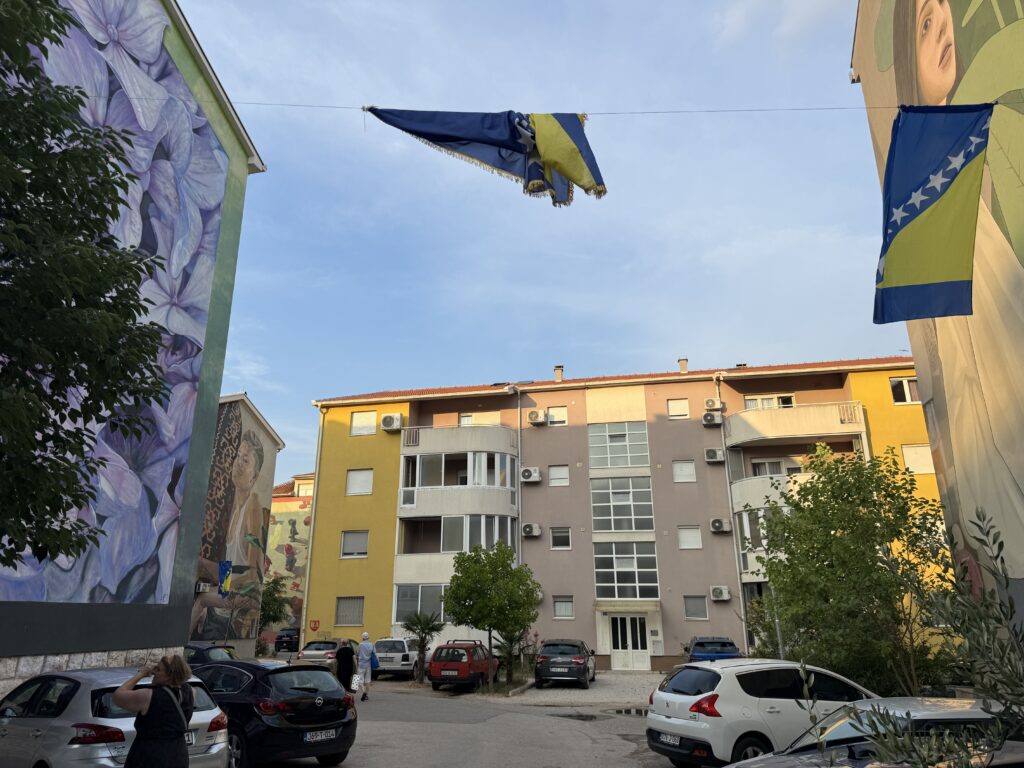 murals on tall apartment buildings